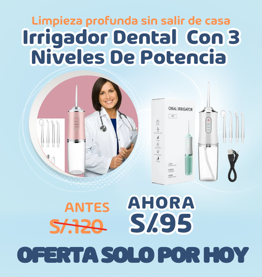 IRRIGADOR BUCAL -  3 NIVELES DE POTENCIA